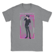 Load image into Gallery viewer, Bad Anime Boy Not Perfect Vaporwave Style Streetwear Design (Front - Grey Heather
