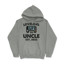 Load image into Gallery viewer, Funny Leveling Up To Uncle Gamer Vintage Retro Gaming Graphic (Front - Grey Heather
