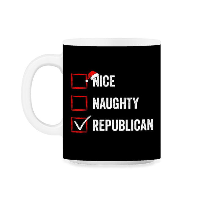 Nice Naughty Republican Funny Christmas List for Santa Claus graphic - Black on White