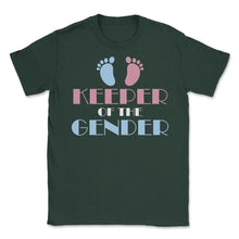 Load image into Gallery viewer, Funny Gender Reveal Party Keeper Of The Gender Baby Graphic (Front - Forest Green
