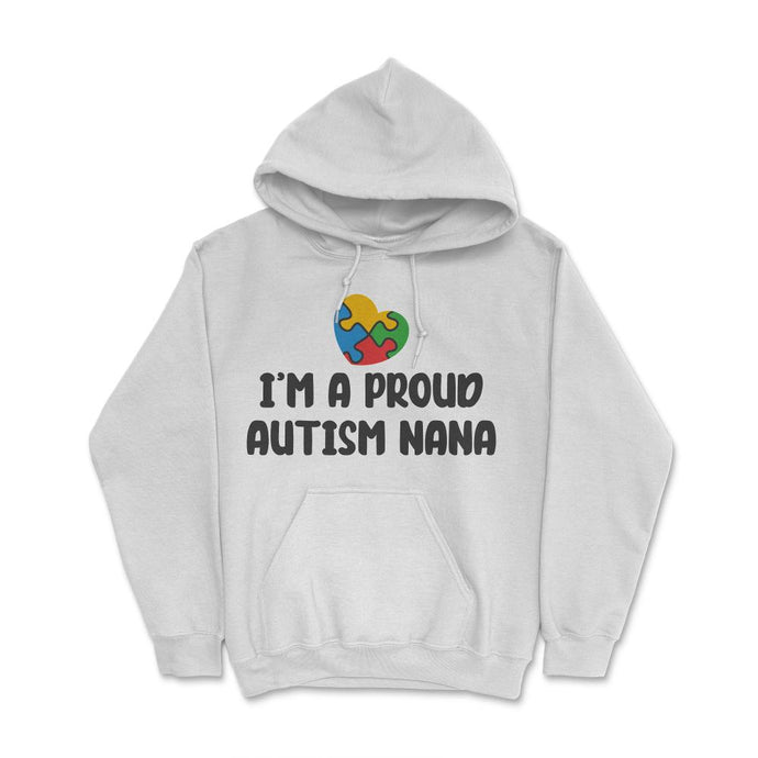 I'm A Proud Autism Awareness Nana Puzzle Piece Heart Graphic (Front - White