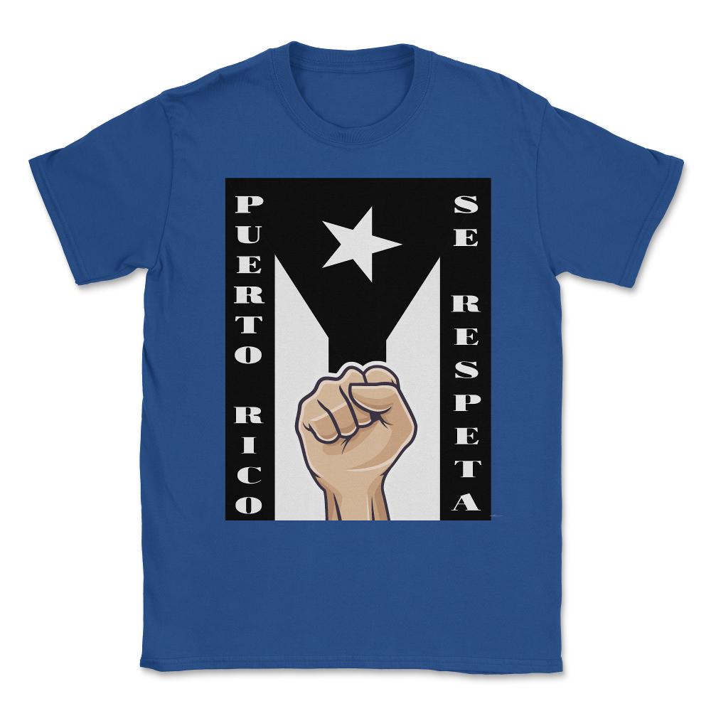 Puerto Rico Se Respeta - Puerto Rico Black Flag Resistencia Shirt ( - Royal Blue