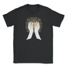 Load image into Gallery viewer, Mysterious Third Eye Rays Witchy Aesthetic Artsy Print (Front Print) - Unisex T-Shirt - Black
