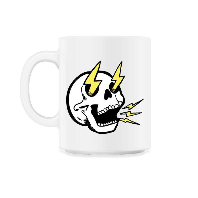 Electrifying Skull Halloween T Shirts & Gifts 11oz Mug - White