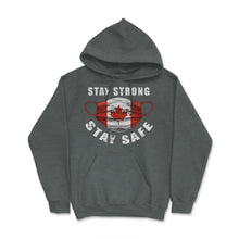 Load image into Gallery viewer, Stay Strong Stay Safe Canada Flag Mask Solidarity Awareness Print ( - Dark Grey Heather
