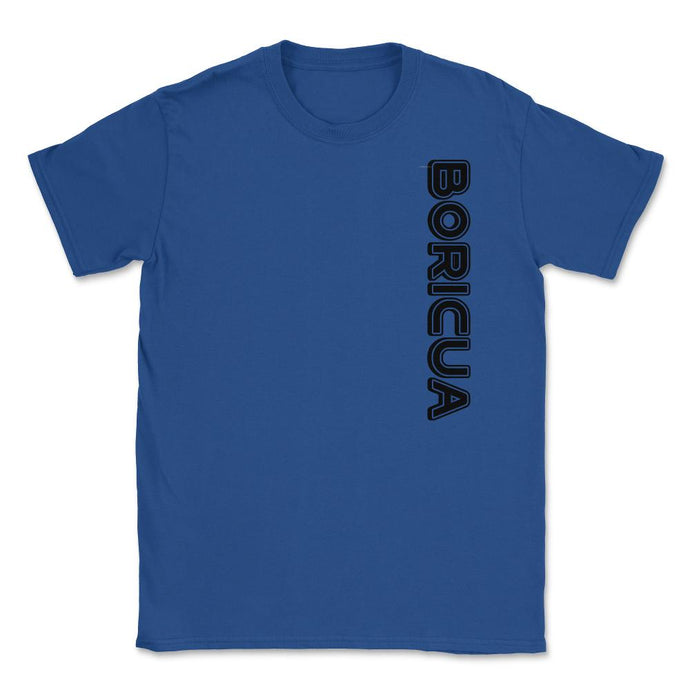 Boricua Vertical Design (Front Print) Unisex T-Shirt - Royal Blue