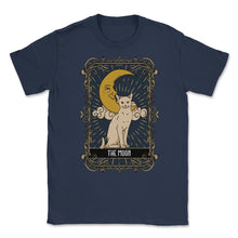 Load image into Gallery viewer, The Moon Cat Arcana Tarot Card Mystical Wiccan Print (Front Print) - Unisex T-Shirt - Navy

