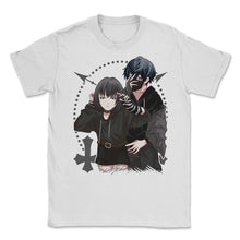 Load image into Gallery viewer, Goth Anime Girl &amp; Boy Gothic Couple Punk Dark Streetwear Product ( - Unisex T-Shirt - White
