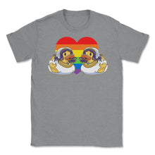 Load image into Gallery viewer, Two Lesbian Rubber Duck Brides LGBT Lesbian Wedding Heart Print ( - Grey Heather

