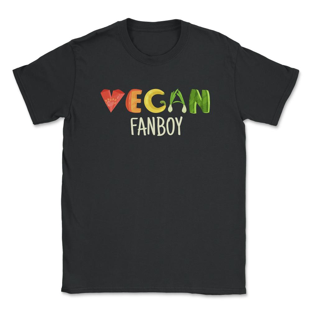 Vegan Fanboy Vegetable Lettering Cool Design Gift Design (Front Print - Black