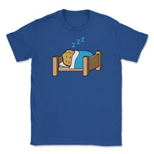 Load image into Gallery viewer, Sleeping Kawaii Chicken Nugget Character Hilarious Graphic (Front - Royal Blue
