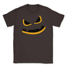 Load image into Gallery viewer, Big Orange Fierce Jack O Lantern Funny Halloween Shirt (Front Print) - Brown

