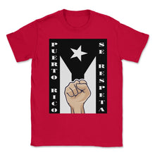 Load image into Gallery viewer, Puerto Rico Se Respeta - Puerto Rico Black Flag Resistencia Shirt ( - Red

