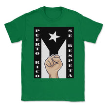 Load image into Gallery viewer, Puerto Rico Se Respeta - Puerto Rico Black Flag Resistencia Shirt ( - Green
