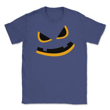 Load image into Gallery viewer, Big Orange Fierce Jack O Lantern Funny Halloween Shirt (Front Print) - Purple

