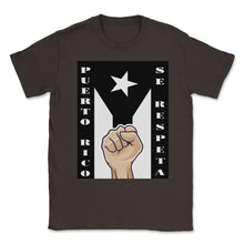 Load image into Gallery viewer, Puerto Rico Se Respeta - Puerto Rico Black Flag Resistencia Shirt ( - Brown
