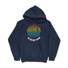 Load image into Gallery viewer, Is In My DNA Rainbow Flag Gay Pride Fingerprint Design Product (Front - Navy
