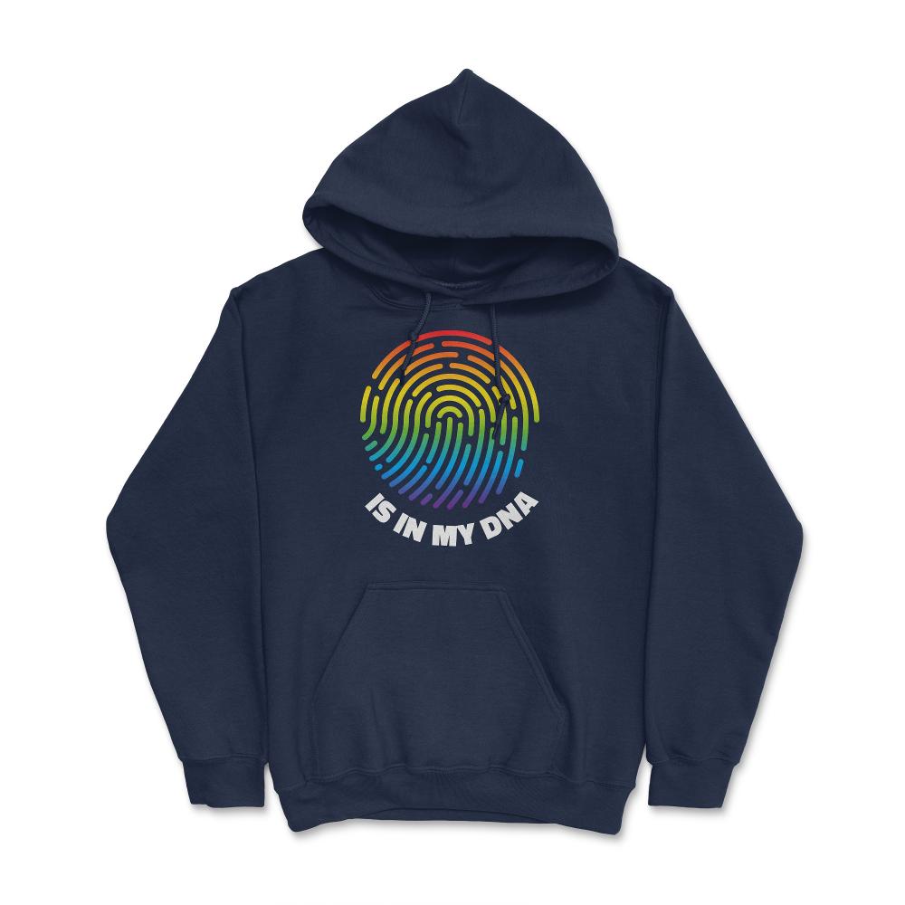Is In My DNA Rainbow Flag Gay Pride Fingerprint Design Product (Front - Navy