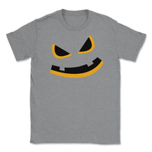 Load image into Gallery viewer, Big Orange Fierce Jack O Lantern Funny Halloween Shirt (Front Print) - Grey Heather
