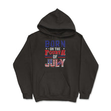 Load image into Gallery viewer, Born On The 4th Of July Patriotic USA Flag Grunge Style Product ( - Hoodie - Black

