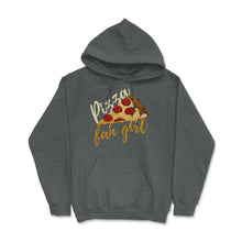 Load image into Gallery viewer, Pizza Fangirl Funny Pizza Humor Gift Print (Front Print) Hoodie - Dark Grey Heather

