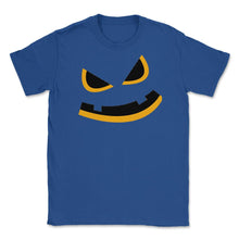 Load image into Gallery viewer, Big Orange Fierce Jack O Lantern Funny Halloween Shirt (Front Print) - Royal Blue
