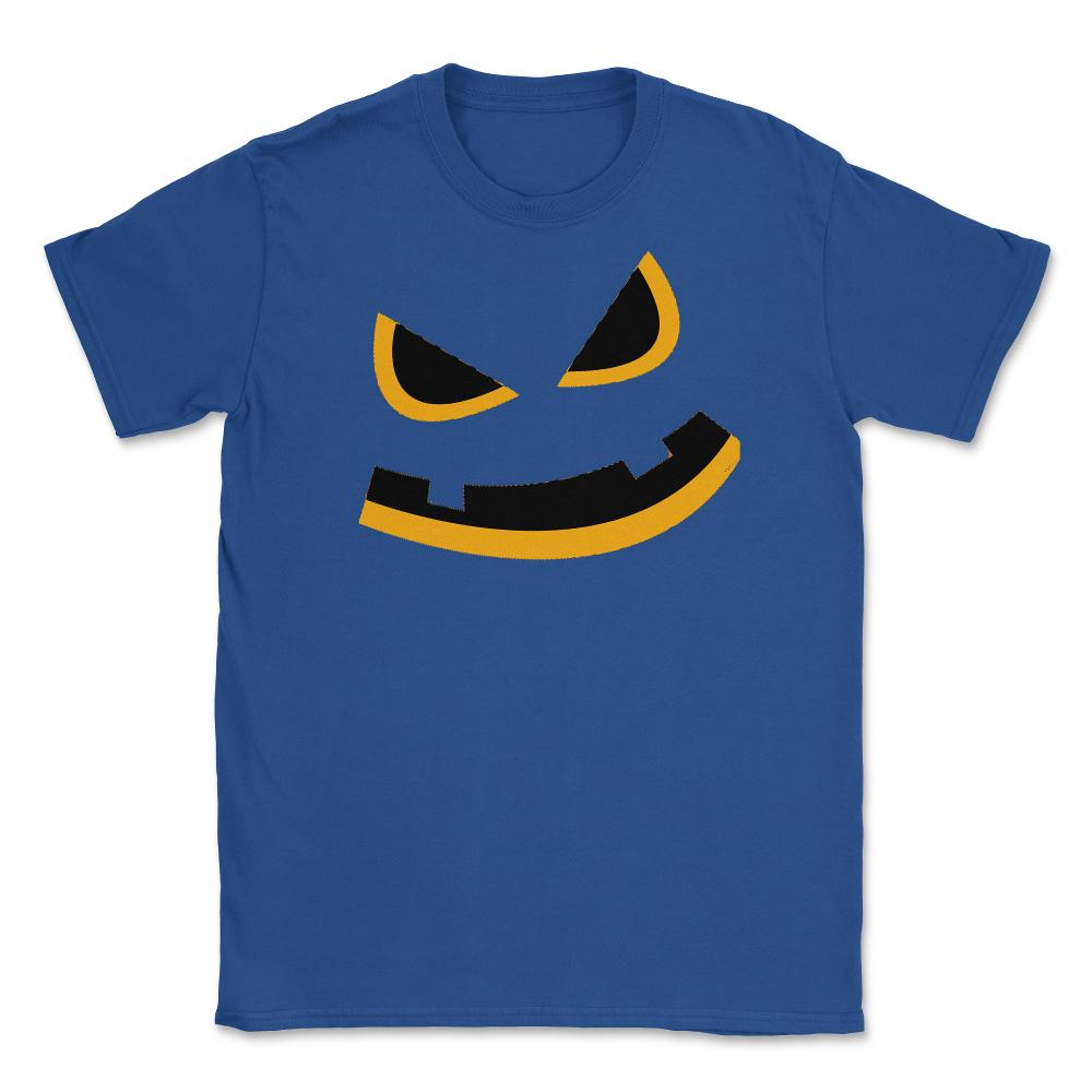 Big Orange Fierce Jack O Lantern Funny Halloween Shirt (Front Print) - Royal Blue