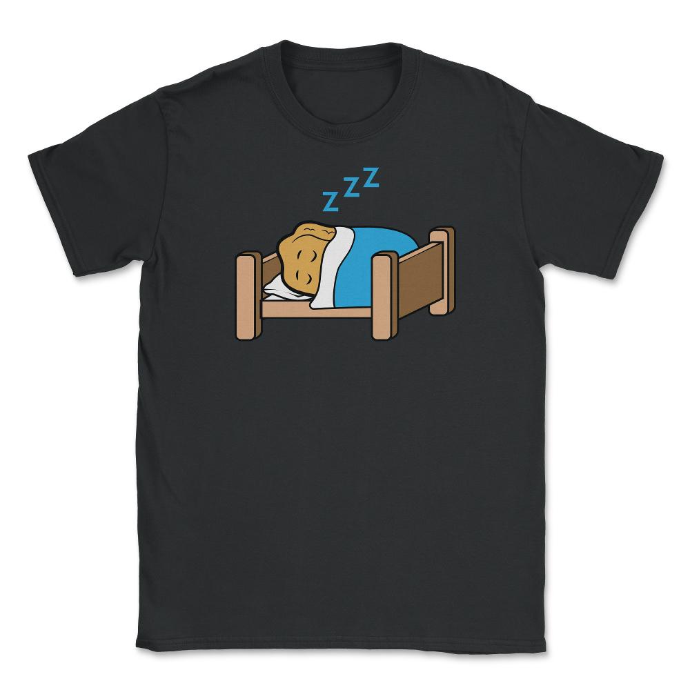 Sleeping Kawaii Chicken Nugget Character Hilarious Graphic (Front - Black
