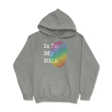 Load image into Gallery viewer, Is In My DNA Rainbow Flag Gay Pride Fingerprint Design Graphic (Front - Grey Heather
