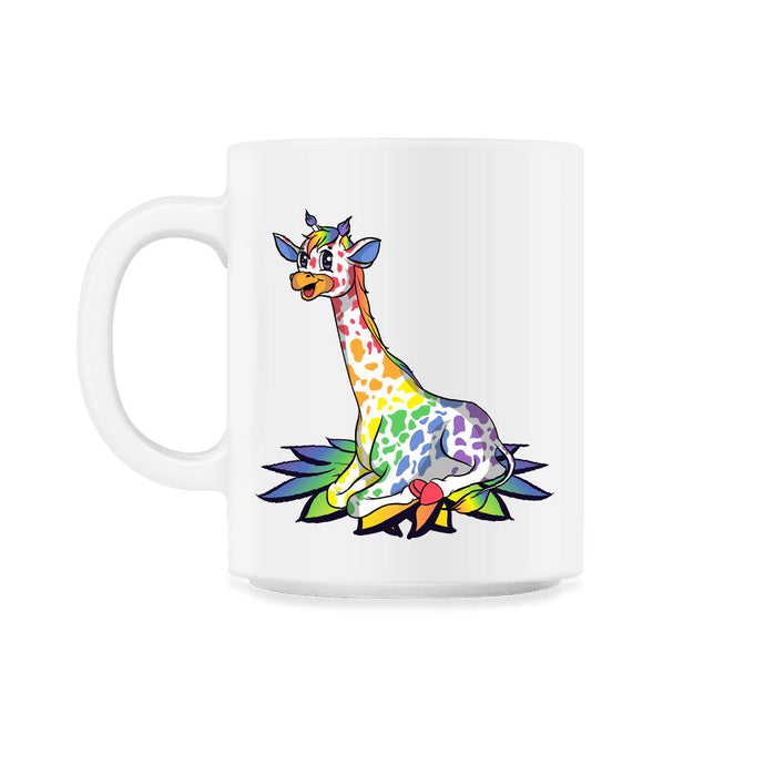Rainbow Giraffe Gay Pride Gift product 11oz Mug - White