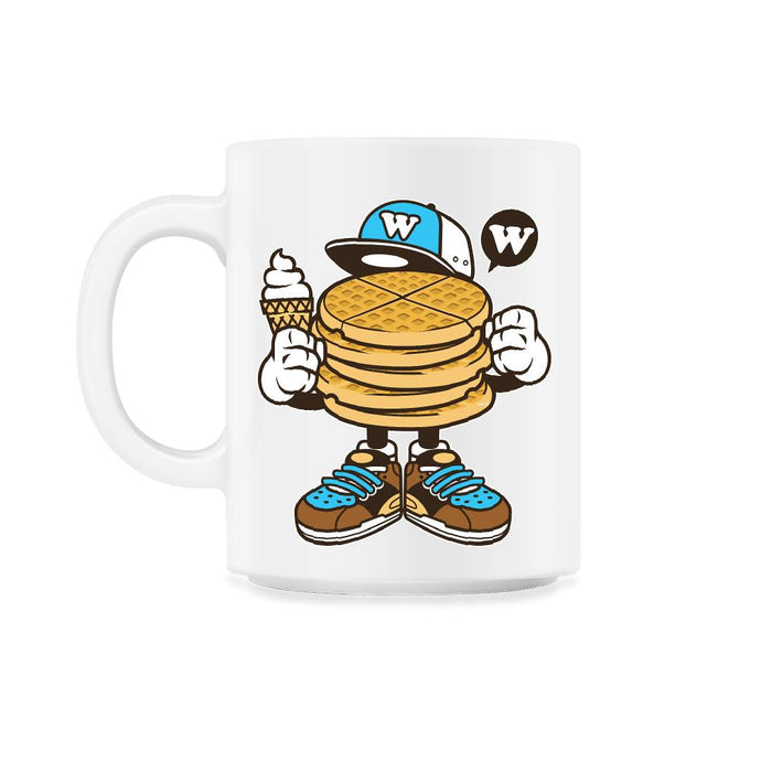 Waffle Fanatic design Novelty graphic Tee Gift 11oz Mug - White