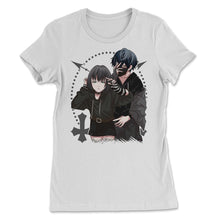Load image into Gallery viewer, Goth Anime Girl &amp; Boy Gothic Couple Punk Dark Streetwear Product ( - Women&#39;s Tee - White
