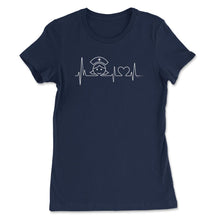 Load image into Gallery viewer, Nurse Lifeline T-Shirt Nursing Shirt Gift (Front Print) Women&#39;s Tee - Navy
