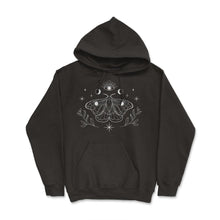 Load image into Gallery viewer, Witchy Celestial Lunar Moth Witchy Aesthetic Artsy Design (Front - Hoodie - Black
