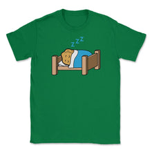 Load image into Gallery viewer, Sleeping Kawaii Chicken Nugget Character Hilarious Graphic (Front - Green
