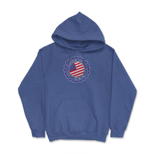Load image into Gallery viewer, Made In U.S.A. Modern Seal U.S.A. Flag Print (Front Print) Hoodie - Royal Blue
