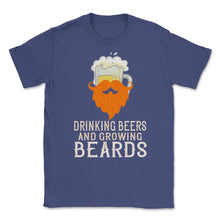Load image into Gallery viewer, Drinking Beers And Growing Beards Funny Gift Graphic (Front Print) - Purple

