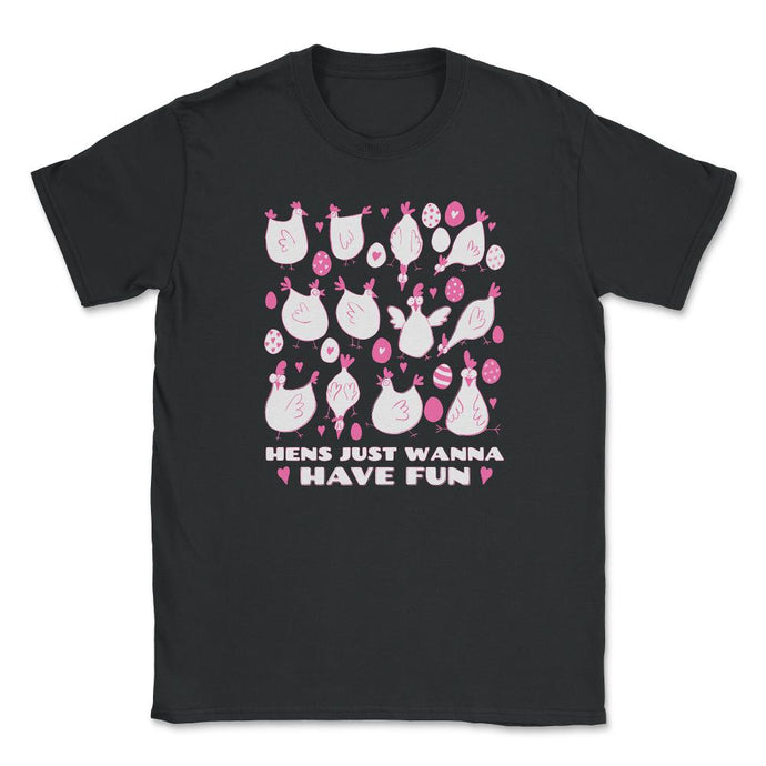 Hens Just Wanna Have Fun Hilarious Group Of Hens Doodles Product ( - Black