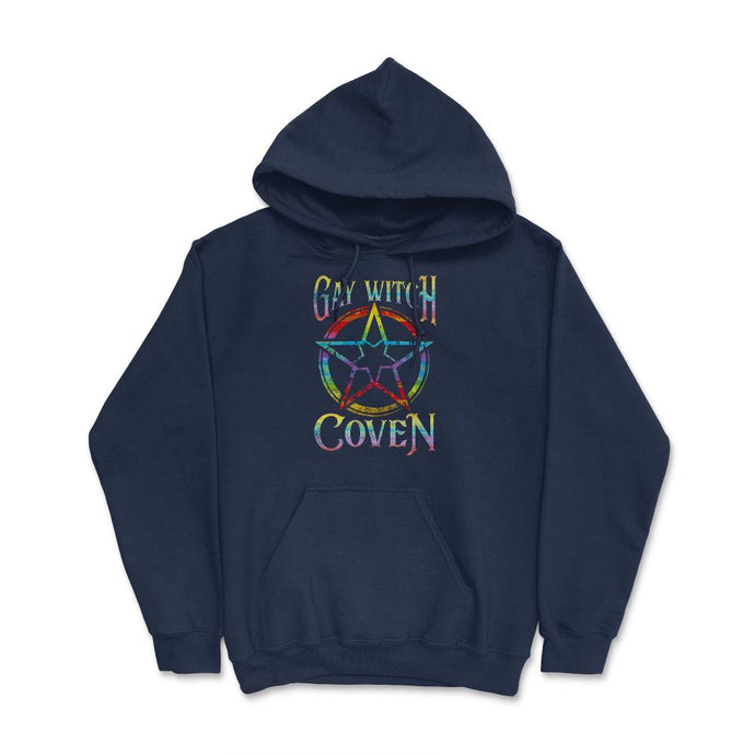 Gay Witch Coven Pentagram For Halloween Design (Front Print) Hoodie - Navy