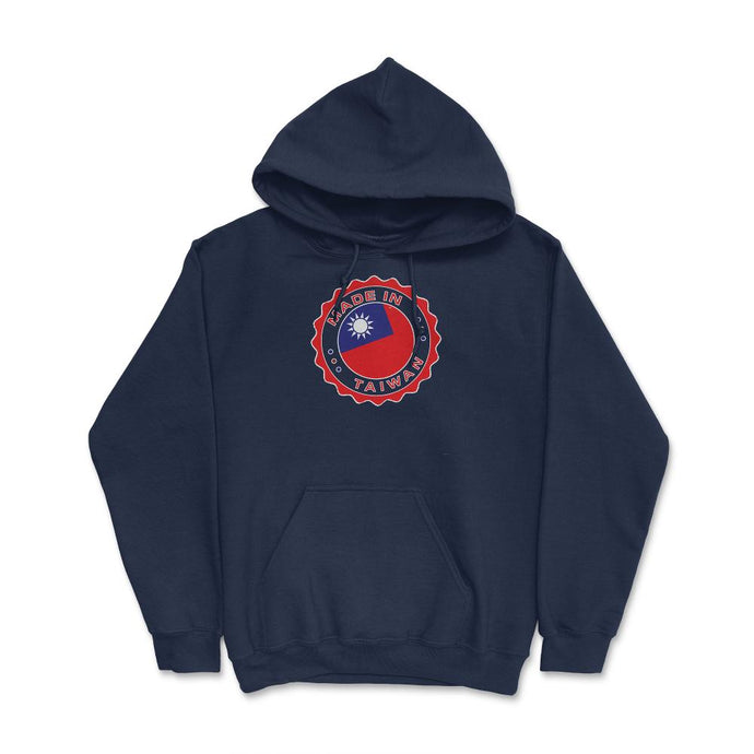 Made In Taiwan Modern Flag (Front Print) Hoodie - Navy