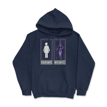 Load image into Gallery viewer, Your Wife My Wife Witch Funny Halloween Gift (Front Print) Hoodie - Navy
