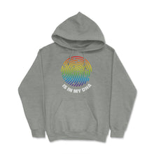 Load image into Gallery viewer, Is In My DNA Rainbow Flag Gay Pride Fingerprint Design Product (Front - Grey Heather
