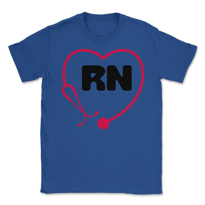 RN Heart Stethoscope Nurse Registered Nurse Practitioner Graphic ( - Royal Blue