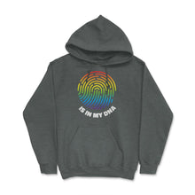 Load image into Gallery viewer, Is In My DNA Rainbow Flag Gay Pride Fingerprint Design Product (Front - Dark Grey Heather
