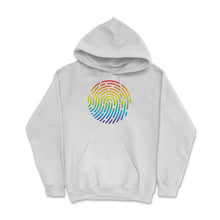 Load image into Gallery viewer, Is In My DNA Rainbow Flag Gay Pride Fingerprint Design Product (Front - White
