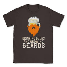 Load image into Gallery viewer, Drinking Beers And Growing Beards Funny Gift Graphic (Front Print) - Brown
