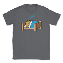 Load image into Gallery viewer, Sleeping Kawaii Chicken Nugget Character Hilarious Graphic (Front - Smoke Grey
