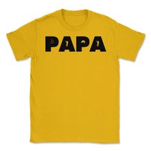 Load image into Gallery viewer, Funny Papa Fishing And Hunting Lover Grandfather Dad Design (Front - Gold
